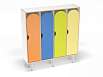 Шкаф 4-х секционный на металлических ножках стандарт (скандинавия с разноцветными фасадами, Вариант 14)