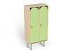 Шкаф 2-х секционный на металлических ножках (каркас береза с зелеными фасадами)