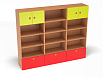 Набор стеллажей Аленка (каркас бук с разноцветными фасадами, Вариант 3)