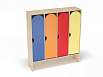 Шкаф для одежды 4-х секционный стандарт (каркас дуб с разноцветными фасадами, Вариант 8)