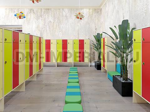 Оснащение детских садов, Шкафы, Шкаф 3-х секционный с антресолью ШР-006-3