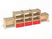 Стеллаж разносторонний (каркас дуб с разноцветными фасадами, Вариант 12)