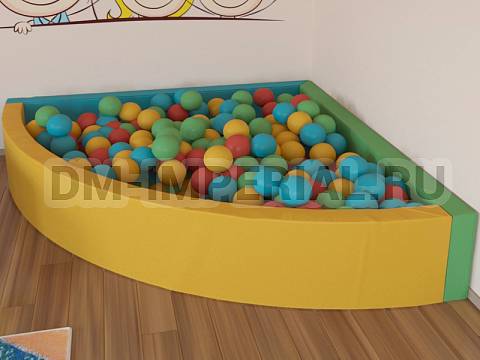 Оснащение детских садов, Мягкие модули, Сухой бассейн Угловой ММ-СБ-024