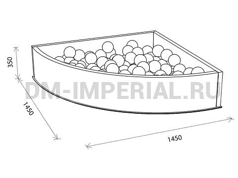 Оснащение детских садов, Мягкие модули, Сухой бассейн Угловой малый с рисунком ММ-СБ-023