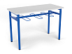 Стол обеденный 1500 с подвесами под табурет (скандинавия, каркас синий, 3/4/5/6 гр.)