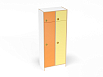 Шкаф 2-х секционный с антресолью на цоколе (скандинавия с разноцветными фасадами, Вариант 15)