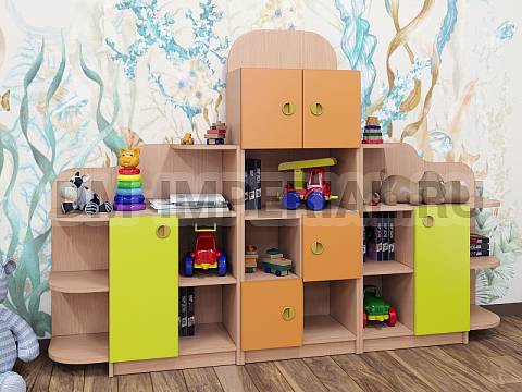 Оснащение детских садов, Шкафы, Стеллаж Антошка ШС-012