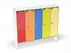 Шкаф для одежды 5-ти секционный (скандинавия с разноцветными фасадами, Вариант 15)