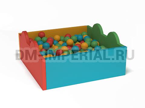 Оснащение детских садов, Мягкие модули, Сухой бассейн Квадратный Волна малый ММ-СБ-052