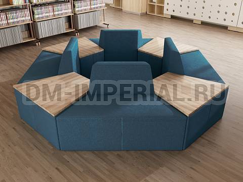 Оснащение школ, Мягкая мебель для школ, Диван модульный 4 ШМ-ММ-076