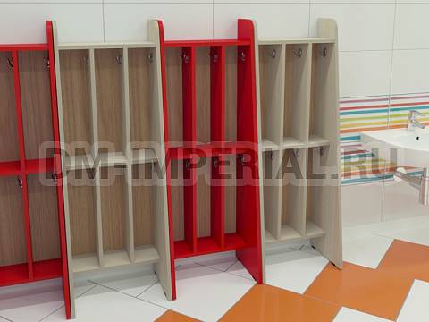 Оснащение детских садов, Шкафы, Шкаф для полотенец 2-х ярусный 3-х секционный ШП-005-3