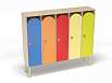 Шкаф 5-ти секционный на металлокаркасе (каркас дуб с разноцветными фасадами, Вариант 8)
