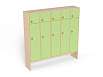 Шкаф 5-ти секционный с антресолью (каркас береза с зелеными фасадами)