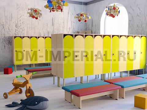 Оснащение детских садов, Шкафы, Шкаф 5-ти секционный на металлокаркасе ШР-004-5