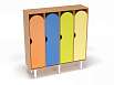 Шкаф 4-х секционный на металлических ножках стандарт (каркас бук с разноцветными фасадами, Вариант 2)
