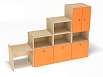 Стеллаж Мишутка (каркас дуб с разноцветными фасадами, Вариант 11)