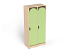 Шкаф 2-х секционный на цоколе стандарт (каркас береза с зелеными фасадами)