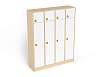 Шкаф 4-х секционный с антресолью на цоколе (каркас береза с белыми фасадами)