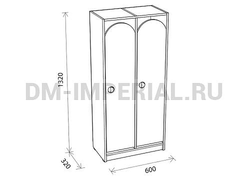 Оснащение детских садов, Шкафы, Шкаф 2-х секционный на цоколе ШР-002-2