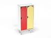Шкаф 2-х секционный на металлических ножках стандарт (скандинавия с разноцветными фасадами, Вариант 13)