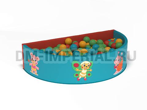 Оснащение детских садов, Мягкие модули, Сухой бассейн Полукруглый малый с рисунком ММ-СБ-013