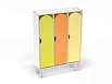 Шкаф 3-х секционный на металлических ножках стандарт (скандинавия с разноцветными фасадами, Вариант 14)