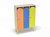 Шкаф 3-х секционный на металлокаркасе (каркас дуб с разноцветными фасадами, Вариант 7)