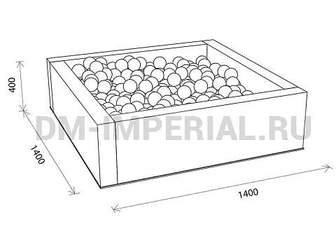 Оснащение детских садов, Мягкие модули, Сухой бассейн Квадратный с рисунком ММ-СБ-035