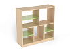 Модуль 3, стеллаж (каркас береза с зелеными фасадами)