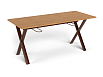 Стол обеденный Х-ножки (бук, каркас коричневый)