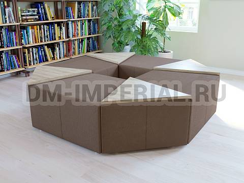 Оснащение школ, Мягкая мебель для школ, Диван модульный 2 ШМ-ММ-072