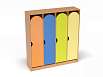 Шкаф 4-х секционный на цоколе стандарт (каркас бук с разноцветными фасадами, Вариант 2)