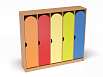 Шкаф 5-ти секционный на цоколе стандарт (каркас бук с разноцветными фасадами, Вариант 3)