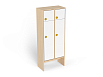 Шкаф 2-х секционный с антресолью (каркас береза с белыми фасадами)