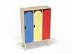 Шкаф 3-х секционный на металлокаркасе стандарт (каркас дуб с разноцветными фасадами, Вариант 6)