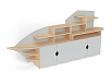 Стеллаж Пароходик (каркас береза с серыми фасадами)
