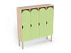 Шкаф 4-х секционный на металлокаркасе стандарт (каркас береза с зелеными фасадами)