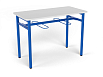 Стол обеденный 1200 с подвесами под табурет (скандинавия, каркас синий, 3/4/5/6 гр.)