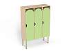 Шкаф 3-х секционный на металлокаркасе стандарт (каркас береза с зелеными фасадами)