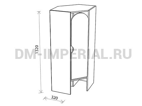 Оснащение детских садов, Шкафы, Шкаф для одежды 1-но секционный угловой стандарт ШР-001-С-У
