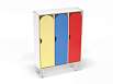 Шкаф 3-х секционный на металлических ножках стандарт (скандинавия с разноцветными фасадами, Вариант 13)