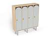 Шкаф 4-х секционный на металлических ножках (каркас береза с серыми фасадами)