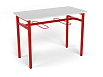 Стол обеденный 1200 с подвесами под табурет (скандинавия, каркас красный, 3/4/5/6 гр.)