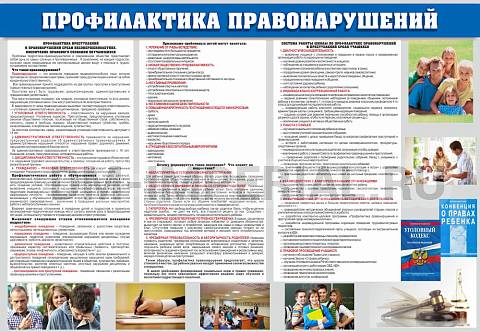 Информационные стенды, Оформление стендов для школы, "Профилактика правонарушений" ШК-02161