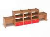 Стеллаж разносторонний (каркас бук с разноцветными фасадами, Вариант 6)