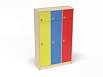 Шкаф 3-х секционный с антресолью на цоколе (каркас дуб с разноцветными фасадами, Вариант 7)