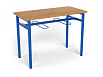 Стол обеденный 1200 с подвесами под табурет (бук, каркас синий, 3/4/5/6 гр.)