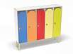 Шкаф 5-ти секционный на металлокаркасе (скандинавия с разноцветными фасадами, Вариант 15)