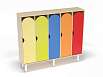 Шкаф 5-ти секционный на металлических ножках стандарт (каркас дуб с разноцветными фасадами, Вариант 6)