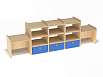 Стеллаж разносторонний (каркас дуб с разноцветными фасадами, Вариант 10)